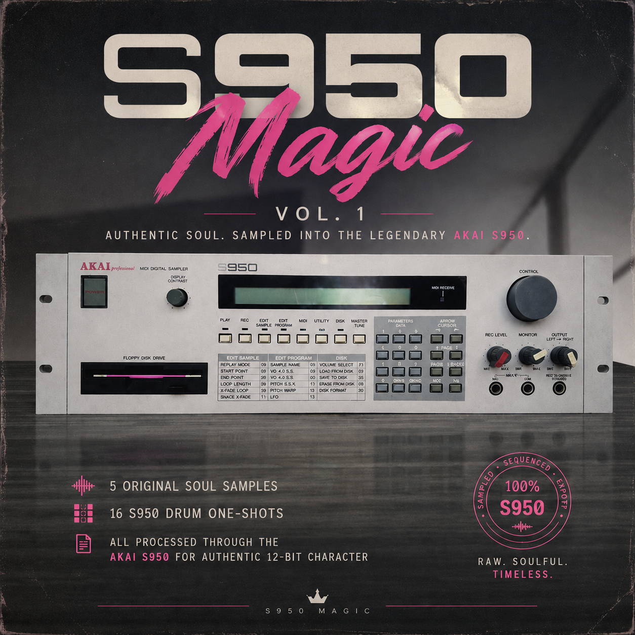 S950 Sample and Drum Kit Cover authentic akai s950 drum pack